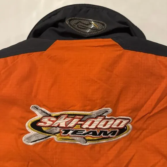 Vtg skidoo jacket Youth size 16 Racing Team Orange Black Bombardier Snowmobile - Picture 13 of 16